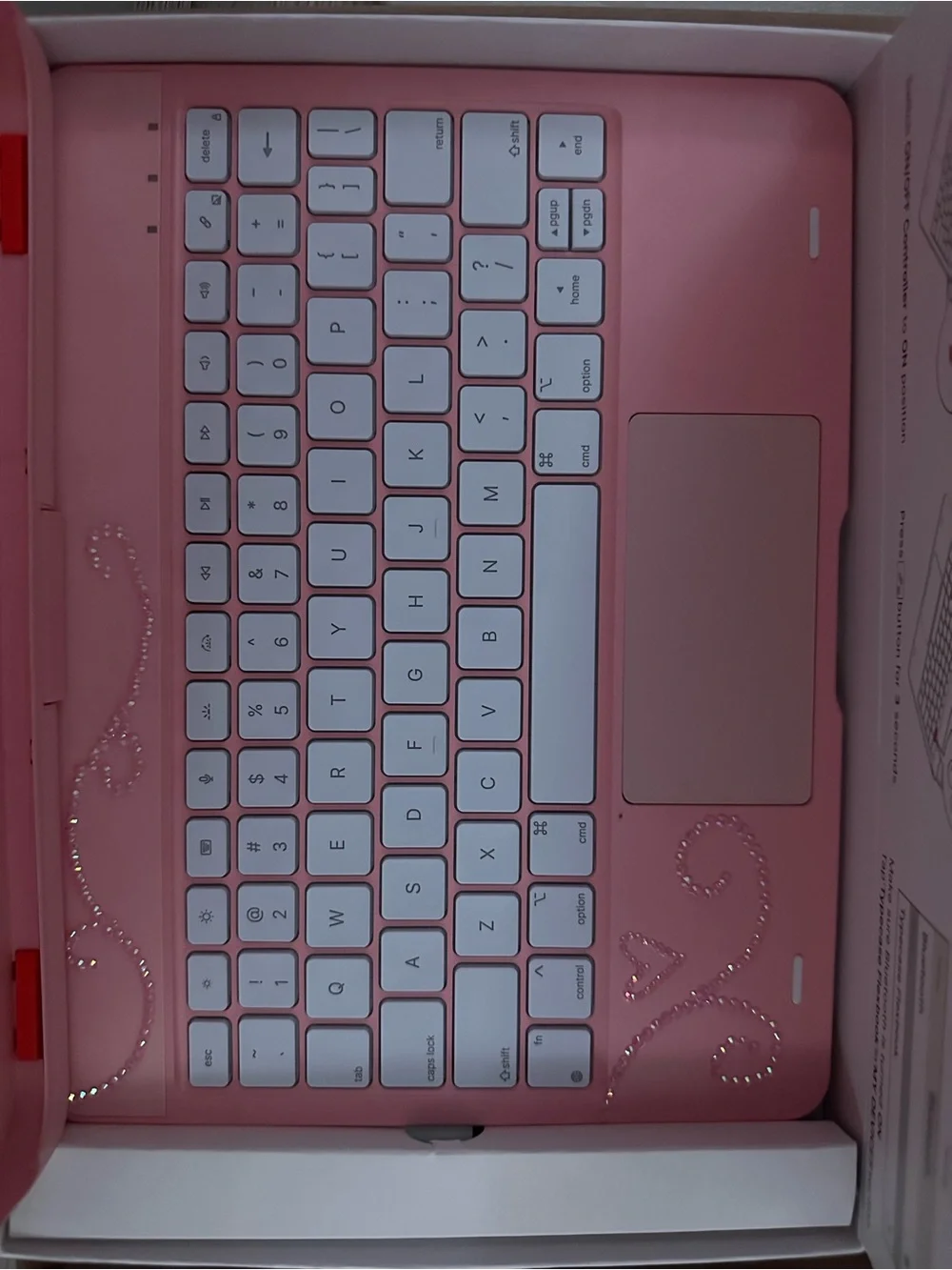 Pink Tablet Keyboard Case with Touchpad - Compatible Tablet Accessory